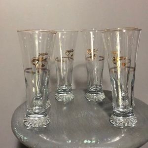 Vintage1988 Calgary Winter Olympics Commemorative 22K Gold Trimmed Beer Glasses